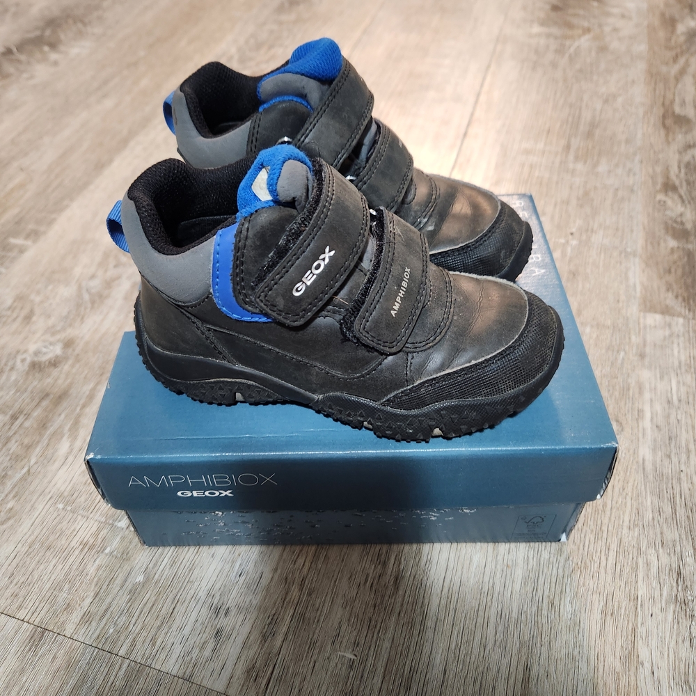 Geox Ankle Boots - Black and Gray with Blue Accents